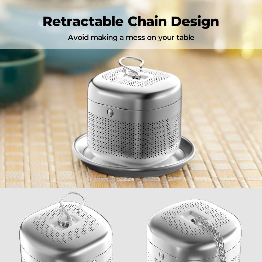 SNUGHOUSE Loose Leaf Tea Diffuser, Extra Fine Mesh Brew Tea Thép không gỉ Tea Infuser Ball, Lưới Lọc Lọc Hình Bóng Móc Mở Rộng Dụng Cụ Lọc Trà