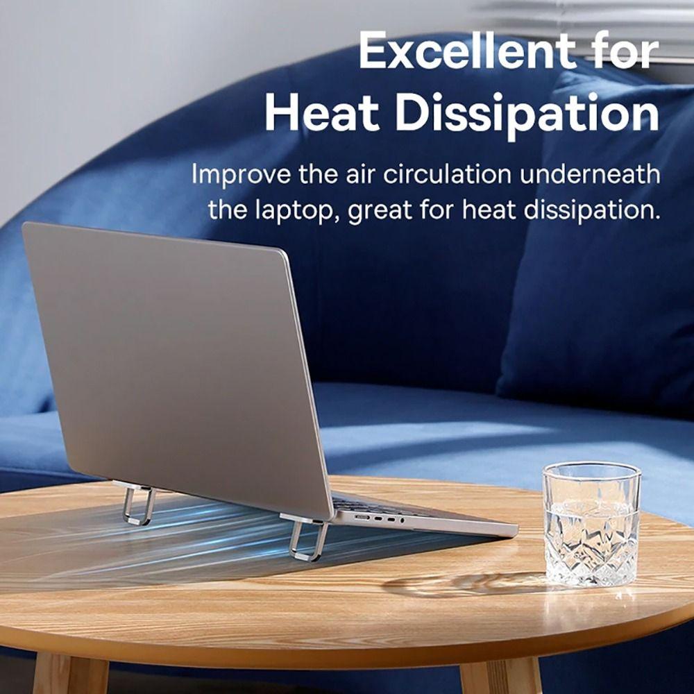 HAPPYNOOK 1 Cặp Giá đỡ máy tính xách tay, Giá đỡ máy tính xách tay vô hình bằng hợp kim nhôm, Hỗ trợ có thể gập lại chống trượt đa năng cho / Dell /