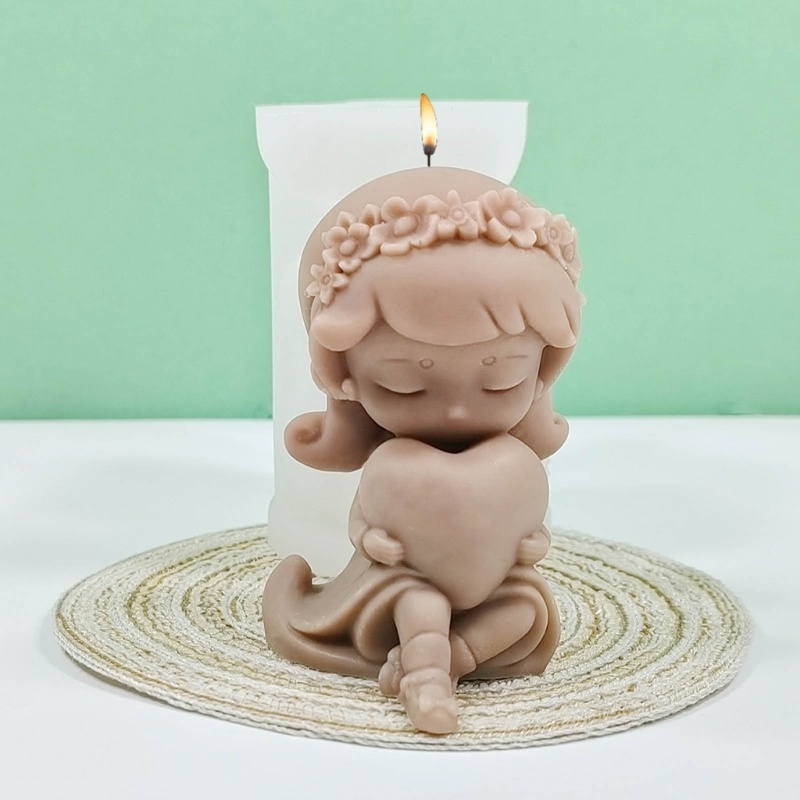 Khuôn Silicone Làm Đồ Thủ Công DIY Hình Cô Gái Nhỏ Xinh Xắn