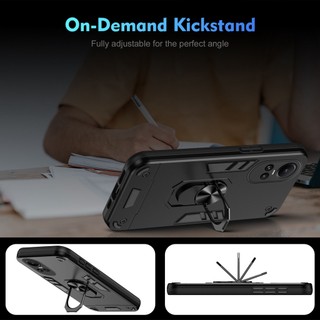 Ốp Điện Thoại Cứng Viền TPU Dẻo Mỏng Nhẹ Kèm Giá Đỡ Nhẫn Từ Tính Chống Sốc / Rơi Cho OPPO Reno 10 5G / 10 Pro 5G
