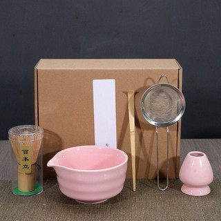 Risedot 5 Bộ Trà Matcha Nhật Bản, Bộ Thìa Matcha Cấp Thực Phẩm Bằng Gốm Tre, An Toàn Có Thể Tái Sử Dụng Có Vòi Khuấy Chasen Nhật Bản