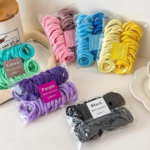 Nhẫn khăn JULYHOT, dây buộc tóc co giãn cao cho bé gái, không làm tổn thương tóc