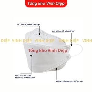 khẩu trang 4D Hàn Quốc KF94 BH98 kháng khuẩn, chống khói bụi không lem son, 1 túi