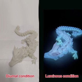 3D In Hình Dạ Quang Hình Rồng Khớp Di Động Pha Lê Trang Trí Đèn Ngủ Cầu Vồng saixit2vn