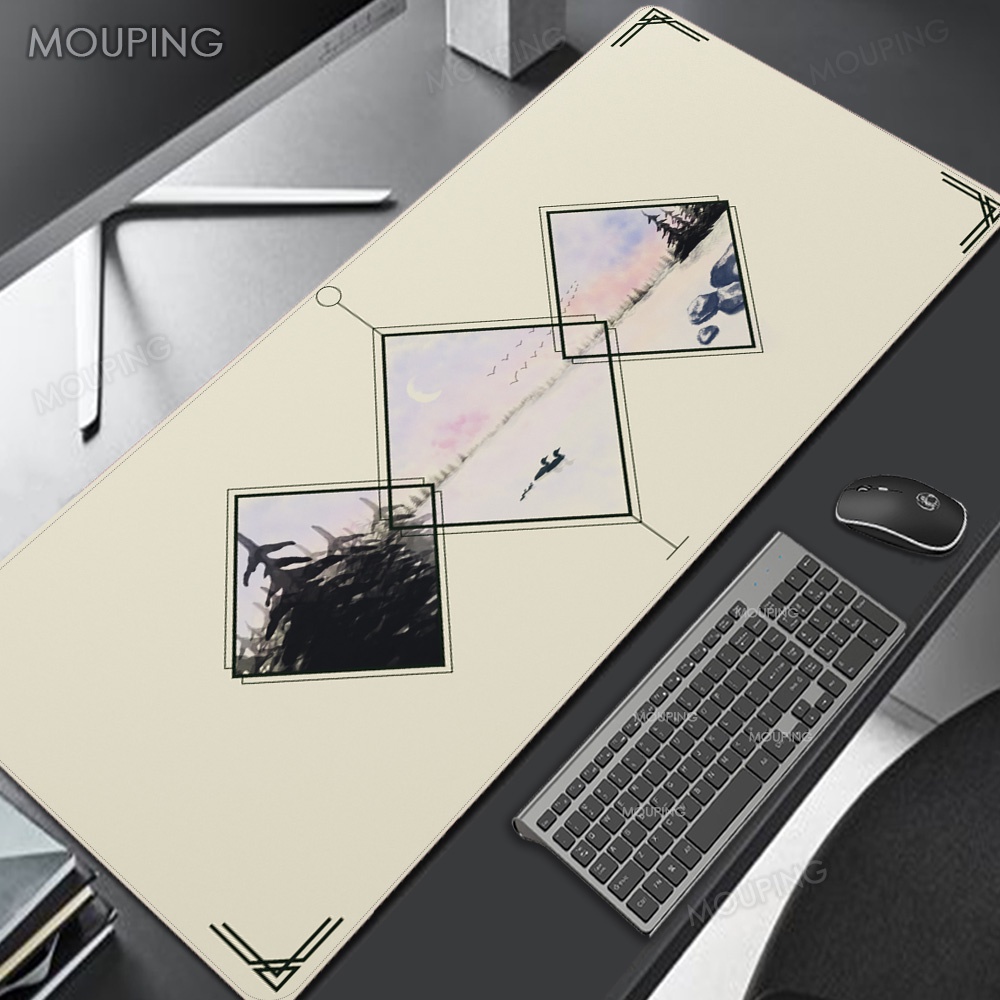 Miếng Lót Chuột Không Gian Công Ty Thảm Bàn Thẩm Mỹ 90x40 80x30 Pc Phụ Kiện Laptop Miếng Lót Bàn Lớn Thảm Bàn Phím Deskmats Màu Xanh Dương Văn Phòng