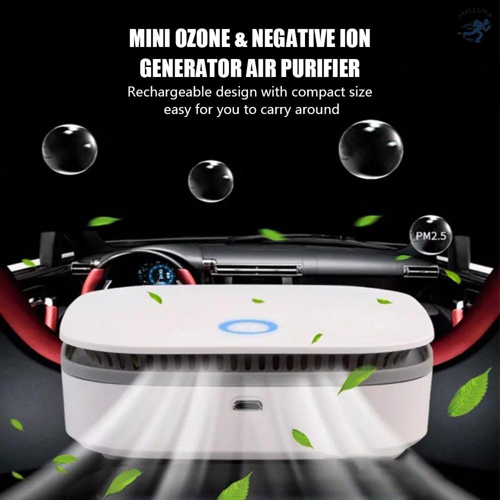 Portable Air Purifier Ozone Generator O3 Negative Ion Deodorizer Sterilizer Odor Remover Eliminating with Timer 2 Modes Ozone Machine for Home Car Office