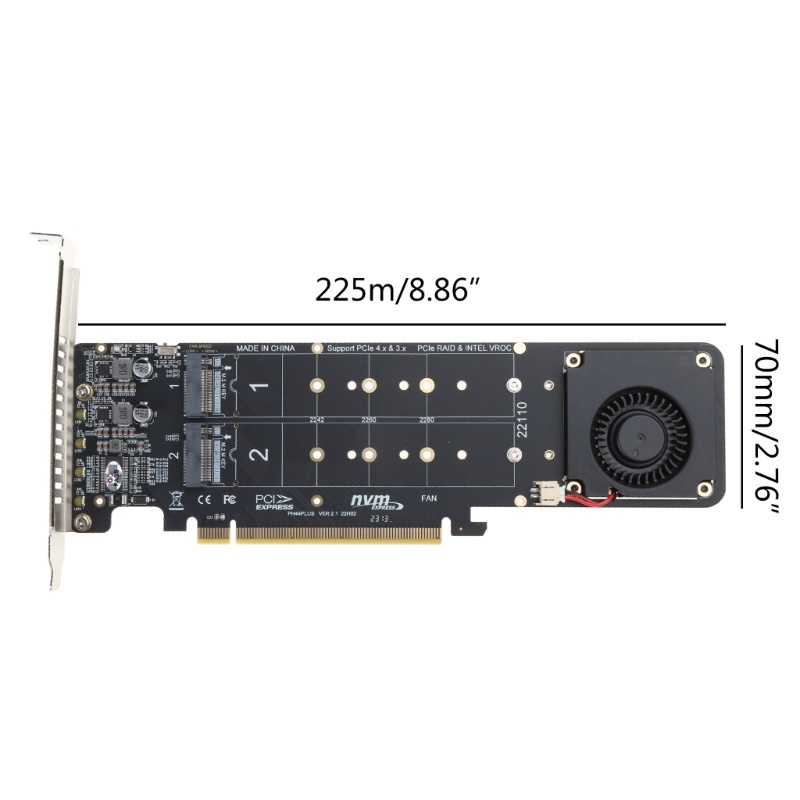 Cắm trại cho M 2 NVMe SSD PCIe Adapter Card PCI cho Express 4 0 X16 Chuyển sang 4 cổng cho