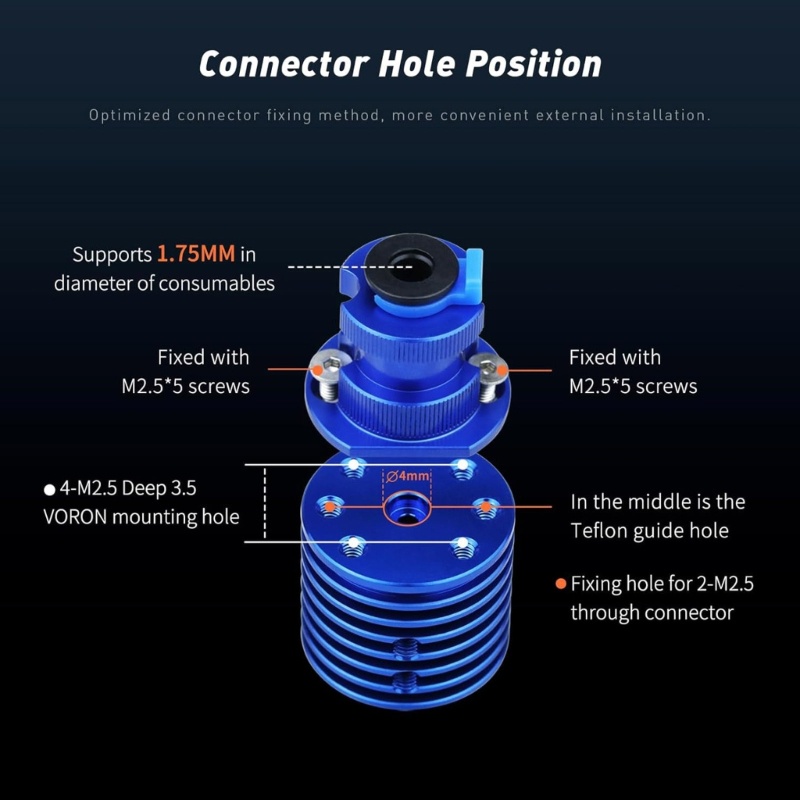 MIS 3D Nâng cấp Nhiệt nhanh Hotend 24V 48W Lõi sưởi gốm Bimetal Heatbreak