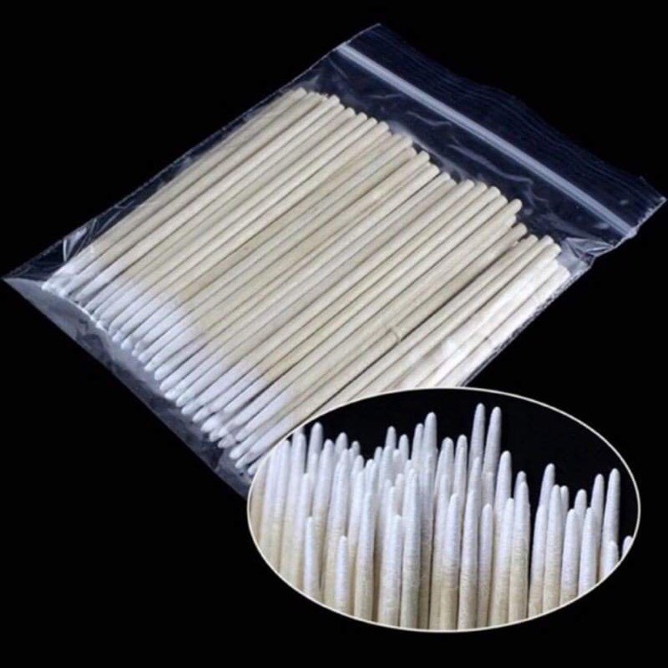 Tăm tre phun xăm Bộ 100 tăm bông gỗ 7cm dùng tạo nét phun xăm - dcpxhoanganh