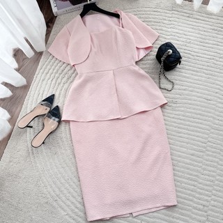 (SALE NGHĨ BÁN) (Chubby) Đầm  Peplum Thiết Kế Bigsize Dự Tiệc Cao Cấp Kèm Áo Khoác