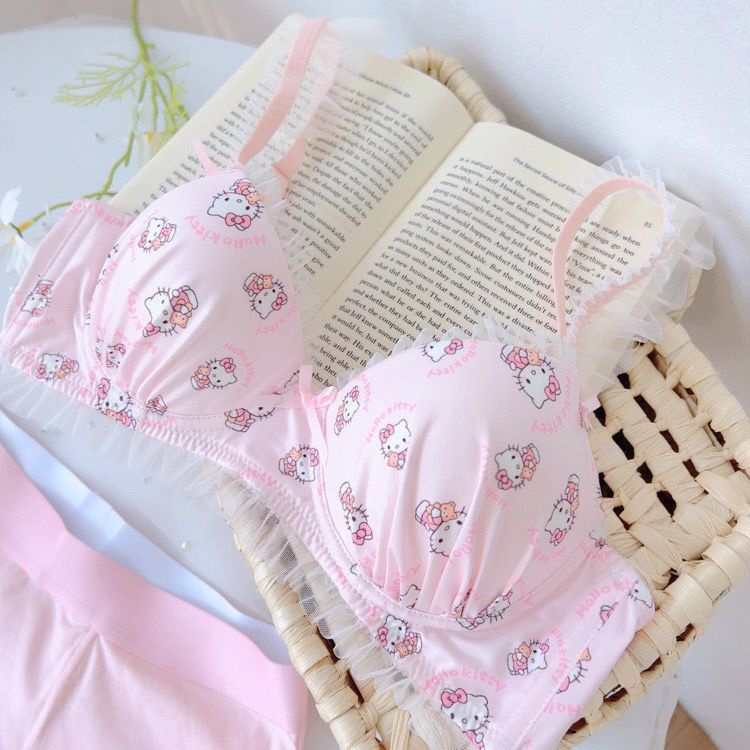 Áo Ngực Không Gọng Phối Ren Dễ Thương Xinh Xắn Phong Cách Nhật Bản