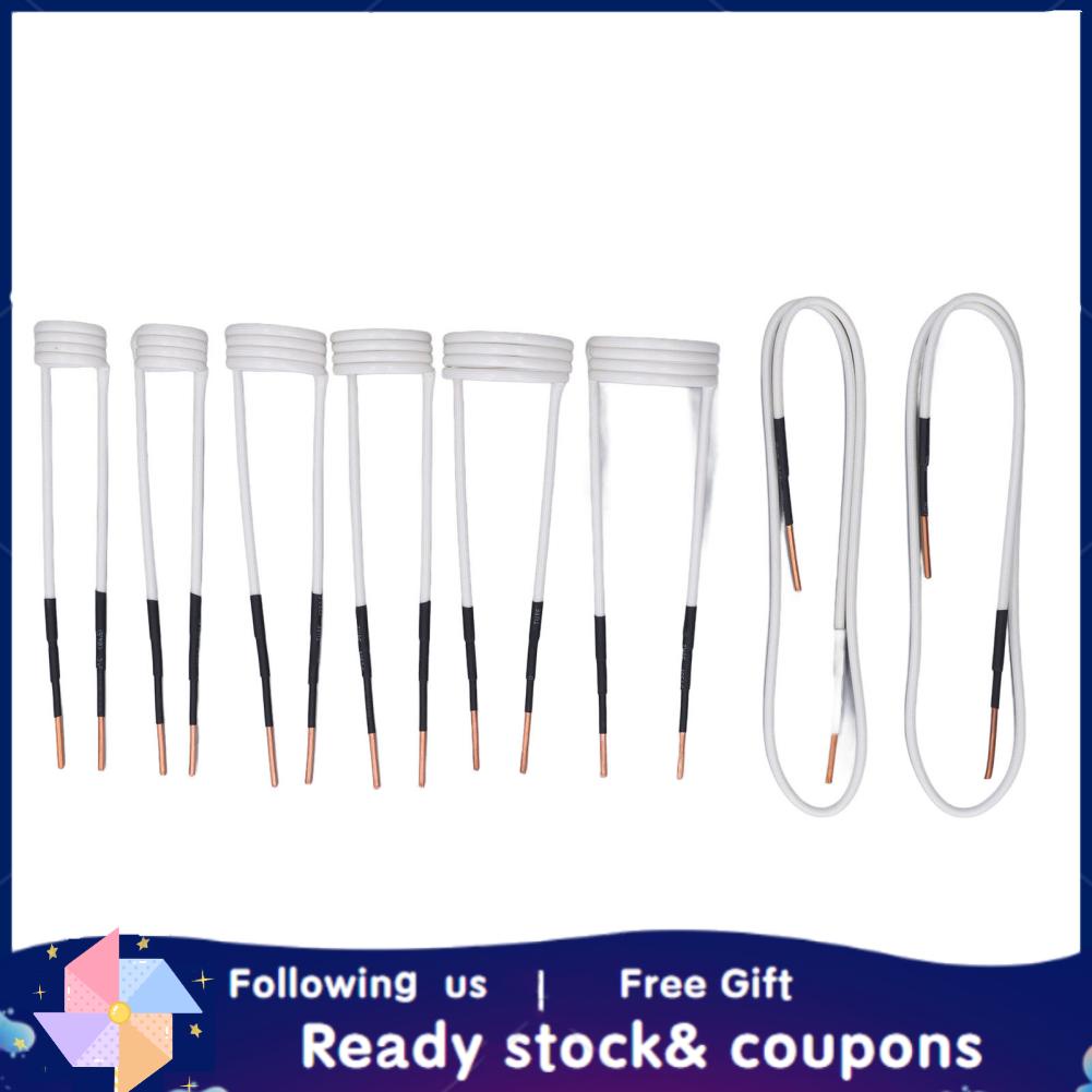 Xiyijia 8Pcs Induction Heater Coil 2.5mm Brass Core 4 Types Kit For
