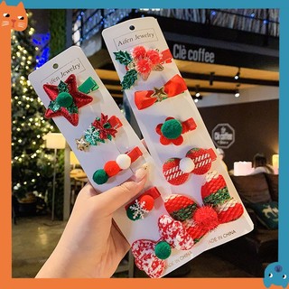 Thú Cưng Giáng Sinh 5 Cái / gói Bộ Kẹp Tóc Cho Chó Giáng Sinh Phụ Kiện Tóc Mèo Và Chó Tinh Tế Kẹp Tóc Dễ Thương Bộ Quần Áo Giáng Sinh Thú Cưng