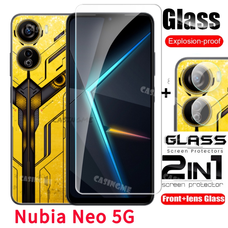 Kính cường lực full cover cho Nubia Neo 2 5G 2023, 2 trong 1 bảo vệ màn hình trước/sau, kèm miếng dán ống kính