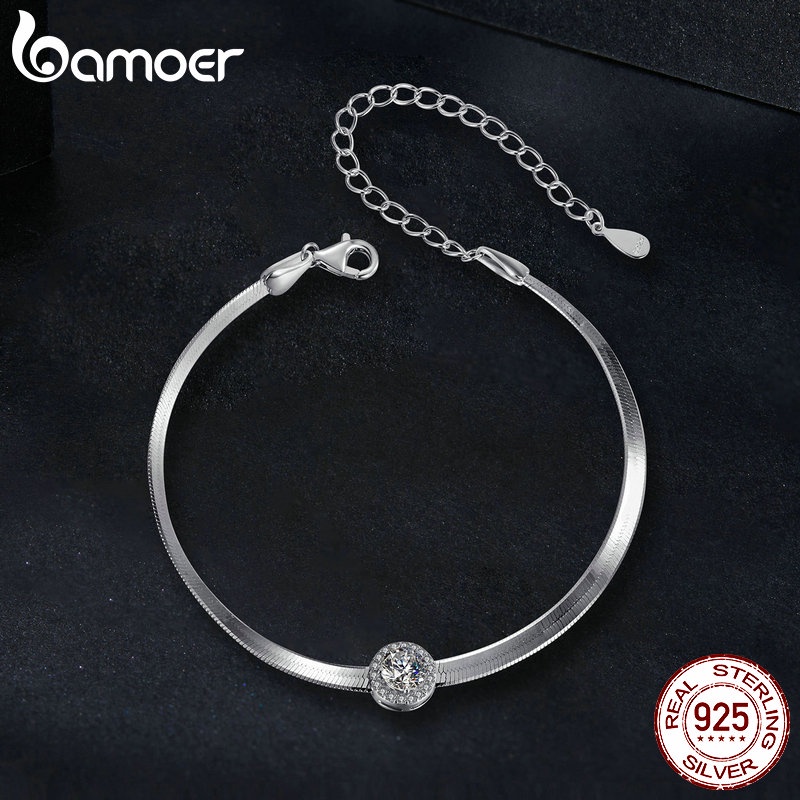Bamoer Vòng Đeo Tay Bạc 925 0.5ct Thời Trang Cho Nữ MSB011