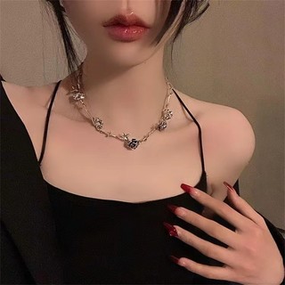 Vòng Cổ Hoa Hồng Đen Phong Cách retro Pháp