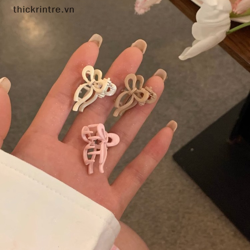 THI Phong Cách Hàn Quốc Màu Trơn Nơ Thiết Kế Hợp Kim Vuốt Tóc Hợp Thời Trang Barrettes Kẹp Bên Cô Gái Phụ Kiện Tóc Mũ Đội Đầu VN