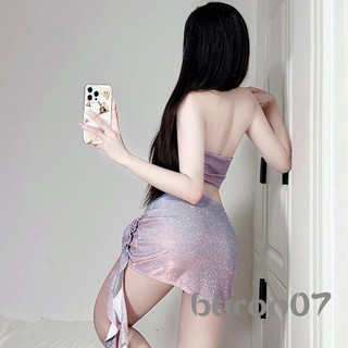Bộ Váy Nữ Sáng Bóng Cổ Dây Lưng Áo Vest Có Eo Thấp Hoa Bodycon Váy Trang Phục Mùa Hè
