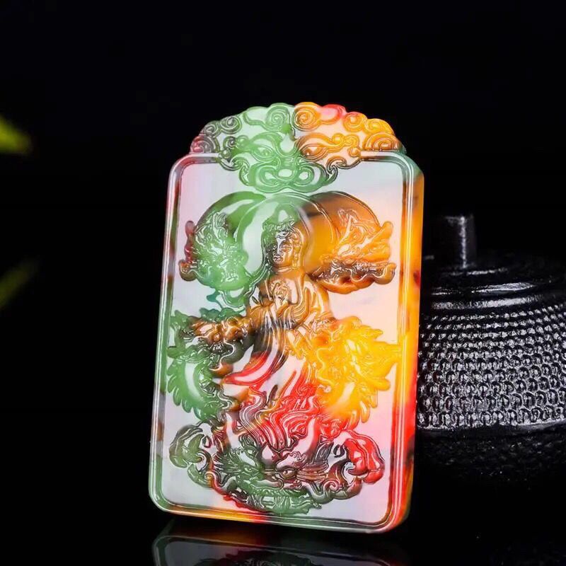 Topaz Mặt Dây Chuyền Hình Rồng / Gà / Rồng / Máu Ngọc Bích Nhiều Màu Sắc Cho Nam Và Nữ