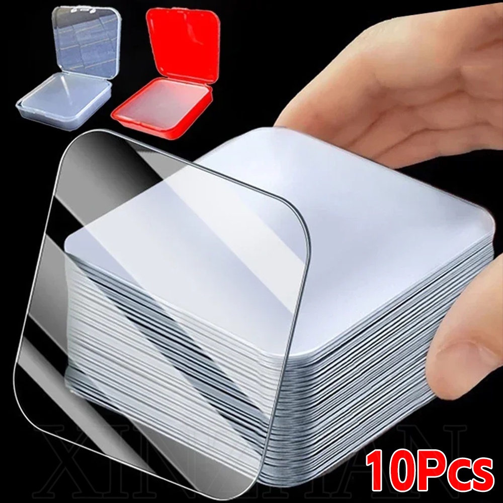 Hộp 10 Băng Keo Hai Mặt nano Trong Suốt Siêu Dính Chống Thấm Nước Đa Năng Có Thể Giặt Sạch