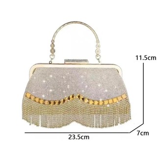 Ví Cầm Tay Đính Kim Cương Giả Sang Trọng Thời Trang Dự Tiệc Cưới