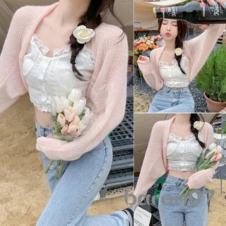 Áo len dệt kim dệt kim màu trơn phía trước mở rộng dành cho nữ