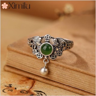 ❤ Nhẫn Họa Tiết Đồng Xu Bằng Đồng Thiết Kế Đục Lỗ Phong Cách Trung Hoa Cổ Điển Thời Trang Cho Nữ