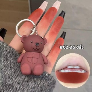(Hàng mới về) Son Kem Little Bear ART VALUE Móc Khóa Gấu Xinh Xắn Hot Trend Bền Màu, Lâu Trôi - Nội Địa Trung