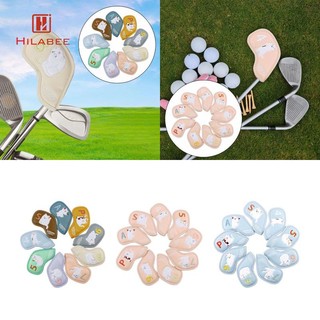 HILABEE Bộ 9 Vỏ Bọc Đầu Gậy Đánh Golf Chống Thấm Nước Kèm Thẻ Kỹ Thuật Số Bảo Vệ Thích Hợp Làm Quà Tặng Cho Người Mới Bắt Đầu