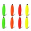 DARON 10 Chiếc Xì Gà Nổi, Có Ống Cắm Bọt Cứng Câu Cá Đúc Dài, Phao Nổi Nhẹ Độ Cứng Cao S M L XL Nút Câu Cá Bobbers Thuyền Câu Cá