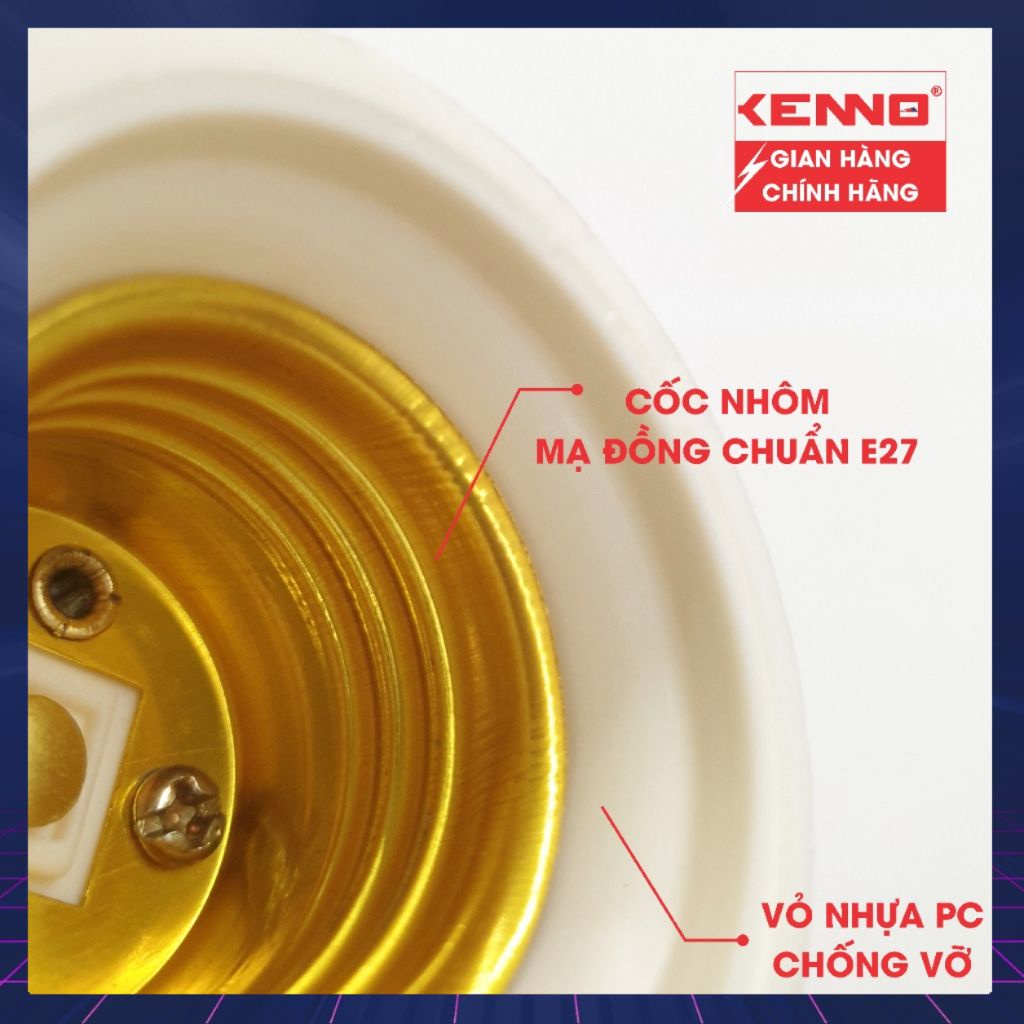Đuôi đèn rời E27 Qled/Kenno công suất 500W màu trắng, màu đen