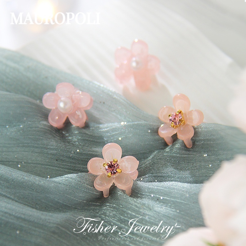 Mauropoli Kẹp tóc Acrylic hoa hồng mini cho nữ, kẹp bện trán, giữ tóc gãy nhỏ