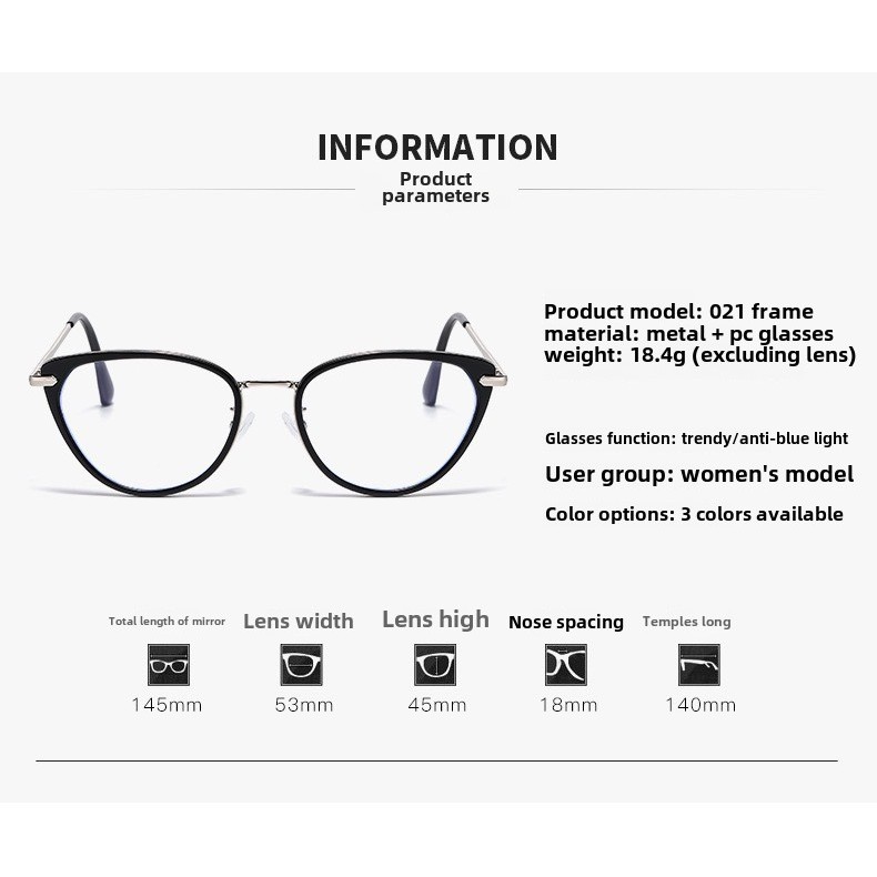 Chặn ánh sáng xanh Ống kính có thể thay thế Kính máy tính Khung kim loại nửa Unisex Chống bức xạ | BigBuy360 - bigbuy360.vn