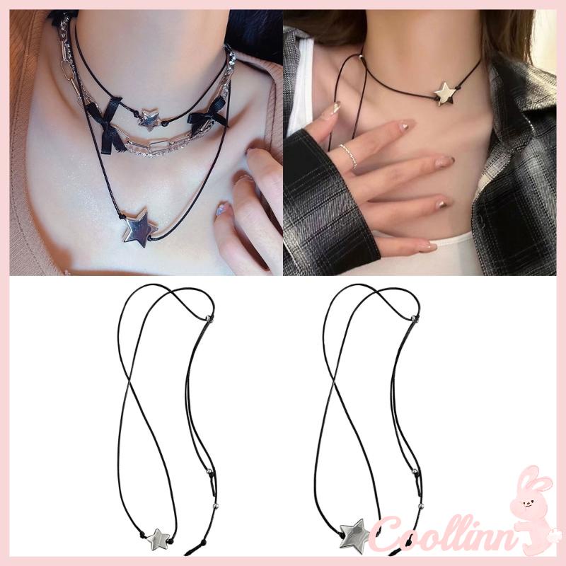Coo Vòng Cổ choker Bằng Kim Loại Hình Ngôi Sao Có Thể Điều Chỉnh Kích Thước y2k