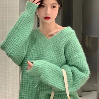 áo sweater Áo Len Dài Tay Form Rộng Thiết Kế Mới Thời Trang Mùa Thu Đông Theo Phong Cách Hàn Quốc áo len dài tay form rộng