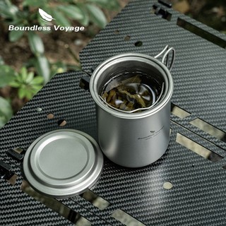 Boundless Voyage- 450ml Cốc Titan Có Bộ Lọc Cắm Trại Ngoài Trời Trà Cà Phê Cốc Di Động Nhẹ Máy Pha Trà Du Lịch Drinkware