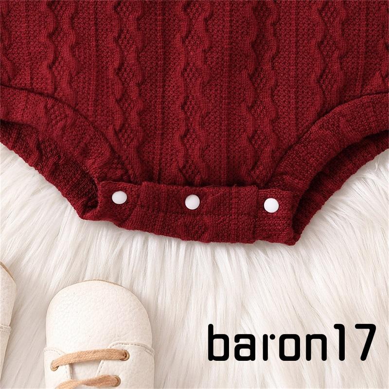 Bộ Áo Liền Quần Dài Tay Cổ Tròn Màu Sắc Đơn Giản Cho Bé