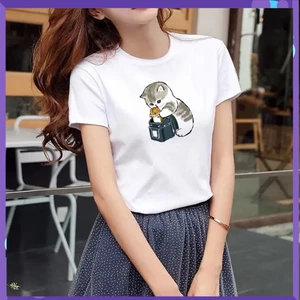 Áo thun nữ tay ngắn cổ tròn in hình con mèo KTQN TSHIRT AND UNIFORM