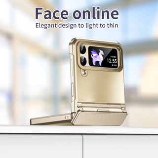 Vỏ Bản Lề Mạ Sang Trọng Cho Samsung Galaxy Z Flip 6 Flip 5 Z Flip 4 5G Ốp Lưng Bảo Vệ PC Mờ Chống Sốc Ốp lưng Z Flip 3