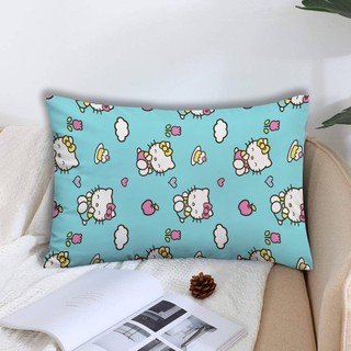 Vỏ gối hình chữ nhật Hello Kitty Vỏ gối Sofa bằng vải Polyester in một mặt Trang trí nhà cửa (Không có lõi)