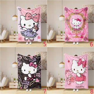 Hello Kitty Chăn flannel in hoạt hình Sanrio, quà tặng gia đình & bạn bè, in một mặt, dùng điều hòa, văn phòng