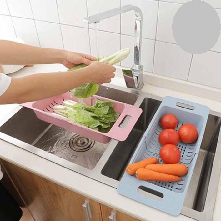 Rổ gác bồn rửa bát thông minh gấp gọn có thể điều chỉnh kích thước gài bồn rửa chén siêu tiện dụng - Gia Dụng Anh Thu