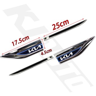 FENDER Miếng Dán logo 3d Bằng Thép Không Gỉ Trang Trí Cửa Xe Hơi kia gt line morning seltos k2 k3 k5 carens forte cerato soluto rio