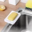 Hộp đựng xà phòng CATIYAHA, Đĩa thoát nước có thể tái sử dụng bằng silicon, Khay xốp di động hữu ích Phòng tắm