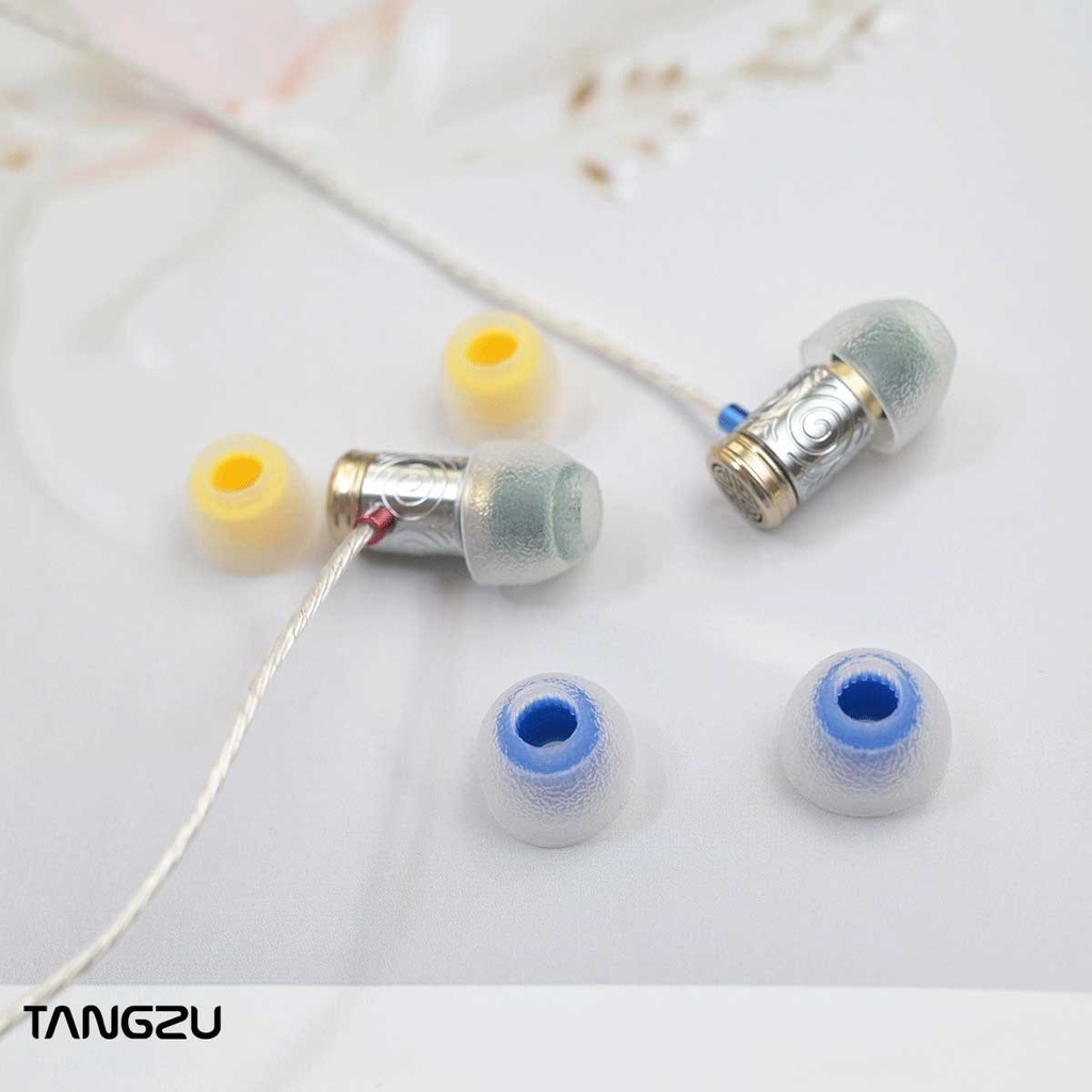Tangzu tang sancai Cân Bằng Tai Nghe Bằng Silicon Rộng Có Dây Kích Thước s / m / l 1 Cặp