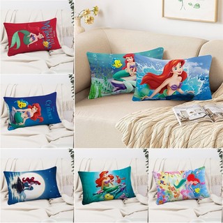Vỏ Gối Hình Chữ Nhật Nàng Tiên Cá Một Mặt In Hình Đệm Polyester Trang Trí Sofa Nhà (Không Có Lõi)
