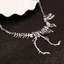 Vòng cổ xương khủng long FUJI Tyrannosaurus, Vòng cổ xương khủng long Goth phóng đại, Vòng cổ rồng vàng sáng tạo Hip Hop Punk