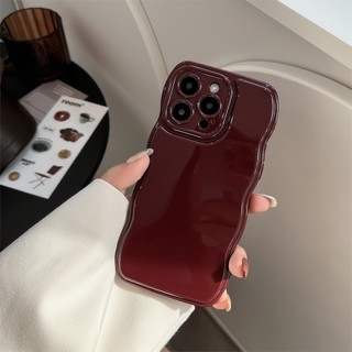 Ốp Điện Thoại Mềm Màu Đỏ Rượu Cho iphone 15 15pro max 13 mini 14 14pro 14max 12 11 pro max ix xr se2 plus