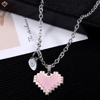 [pcwfkef] Vòng cổ Mặt Hình Trái Tim Khảm Hạt Nam Châm Thời Trang Dễ Thương Đa Năng Cho Cặp Đôi