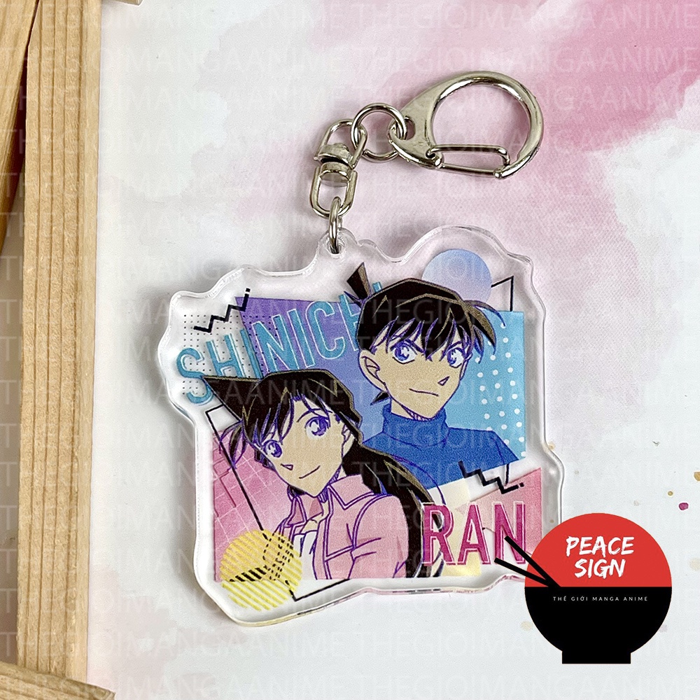 Móc khóa DETECTIVE CONAN - CONAN HAIBARA & SHINICHI RAN in hình anime THÁM TỬ LỪNG DANH chibi mica trong acrylic